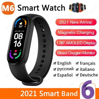 Original Xiaomi 2021 M6 banda inteligente reloj hombres mujeres Smartwatch ritmo cardíaco deportes Fitness rastreo pulsera para Apple Xiaomi Redmi Android Relojes
