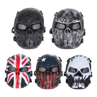 [diyh] máscara de calavera airsoft paintball/protección facial completa/suministros para exteriores