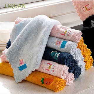 liquan paños multiusos de lana de coral/suministros de cocina absorbentes para limpieza del hogar/toallas de microfibra para lavar platos anti-grasa/multicolor