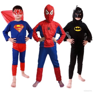Tema de superhéroe Halloween niños es ropa de día Spiderman Batman Superman veneno Zorro Cosplay disfraz máscara capa papel Cos