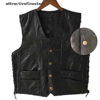 [attractivefinestar] cuero punk chaleco chaleco chaleco top motocicleta chaquetas abrigo más el tamaño negro caliente producto