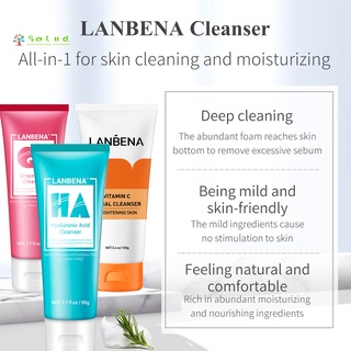 [piel] LANBENA 80g uva vitamina C crema limpiadora hidratante limpiador Facial (6)