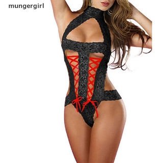 Mungergirl Hot Women Sexy Lace Open Bra Sleepwear Underwear Set Lingerie Babydoll Black MX