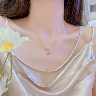 Collar con colgante de mariposa de acero de titanio chapado en oro de 18 quilates con circonita mujeres niñas accesorios de regalo (7)