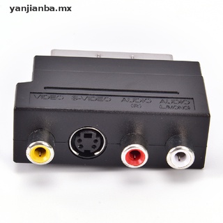 YANBA SCART Adaptador AV Bloque A 3 RCA Phono Compuesto S-Video Con Interruptor De Entrada/Salida Oro . (6)