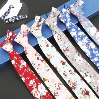 Algodón textil impreso Floral para hombre flor corbata característica corbata clásica boda flaco lazos