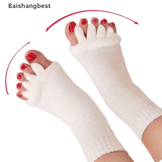 [bsb] 1 par de separadores de cinco dedos/calcetines de pie hallux valgus corrector de juanetes/ajustador/ajustador/baishangbest