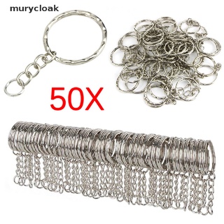 murycloak 50pcs diy 25 mm plata pulida llavero llavero dividido anillo corto cadena llavero mx