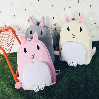 inlove mochila de conejo de dibujos animados para niñas, lona, gran capacidad, mochila escolar