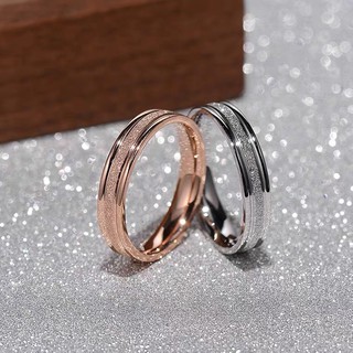 Accesorios de moda titanio acero niña anillos de oro rosa de 18 quilates esmerilado anillo mujeres