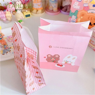YEAHOME Decorativo Bolsa de papel Lindo Bolsa de embalaje Bolsa de regalo Fresa dulce Oso de dibujos animados Rosa Ins|organizador