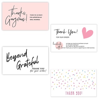 LU 30PCS Thank You For Supporting My Small Business Cards Elegant Professional Design for Online Retailers Small Business