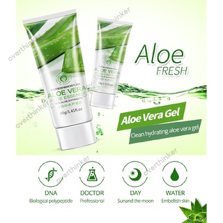 Bioaqua Aloe Vera Gel suave acné blanqueamiento tratamiento crema facial para hidratar la reparación húmeda después del sol 40g (4)