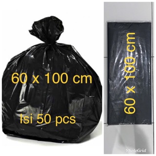 Crackle bolsa de plástico negro grande grueso 60x100 bolsa de basura jumbo