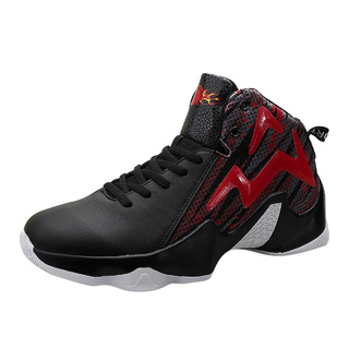 ♛fiona01♛ Men's Breathable Sneakers Shock Absorption Non-Slip High-Top Basketball Shoes