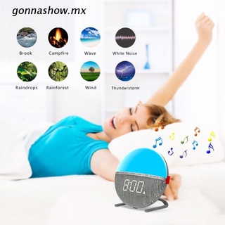 gonnashow.mx - luz de despertador, reloj de luz nocturna, alarma de música, reloj despertador de luz nocturna cambiante de color, reloj despertador de tela digital