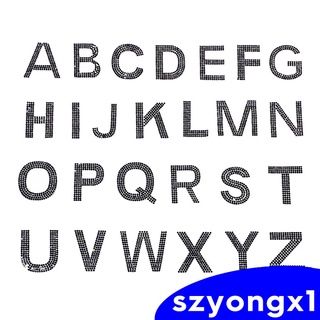 ¡mejor Venta! 26 pzs parches de alfabeto para planchar con pedrería DIY letra Applique AB Multicolor (3)