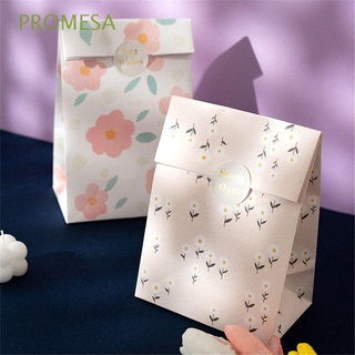 PROMESA 6Pcs Bolsas de soporte Bolsa de papel Favor de fiesta Embalaje de regalo Bolsa de papel Bolsa con pegatinas|coreano Boda de cumpleaños Envasado de bocadillos Bolsa de galletas y dulces