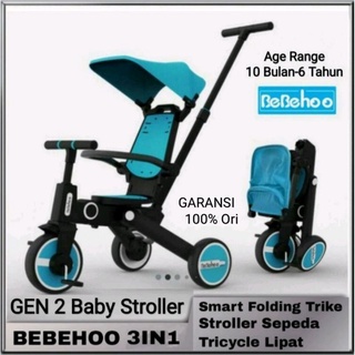 Bebehoo Gen 2 cochecito de bebé 3 en 1 plegable plegable Trike bebé bicicleta