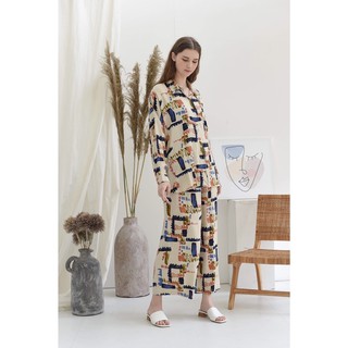 Conjuntos de colores abstractos fabian/conjuntos de camisa/conjuntos de pijama largos