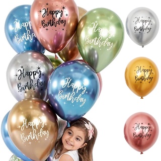 1pcs Globos de látex de 12 pulgadas cromado metálico feliz cumpleaños globos inflables fiesta de cumpleaños decoración globos (1)