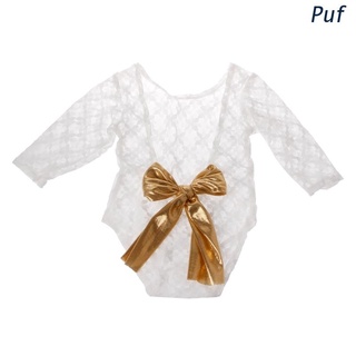 fss. Newborn Baby Photography Prop Lace Romper with Big Bow Photo Shoot Outfit Gift