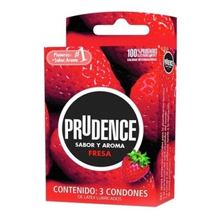 Condones Prudence Fresa Sabor Y Aroma A Fresa Caja C/3 (1)
