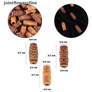 jtff 10 piezas trenza de pelo de madera trenzada de perlas de tubo de tubo de extensión de pelo clips finos