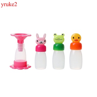 Yruke2 3 unids/set Mini condimento botella de salsa pequeños contenedores encantador conejo rana pato botellas para Bento fiambrera caja de cocina tarro accesorios (5)