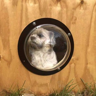 inter perro puerta ventana redonda transparente para valla mascota peek mirar hacia fuera durable acrílico perro domo patio trasero casa reducida corteza (4)