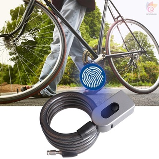 Nt inteligente huella dactilar anillo de acero de bloqueo de bicicleta antirrobo de bloqueo de carretera vehículo de acero de bloqueo sin llave USB recargable