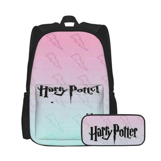 Harry Potter 2IN1 mochila de impresión de viaje deportes niños mochila Junior escuela estudiante bolsa Casual bolso de hombro + estuche