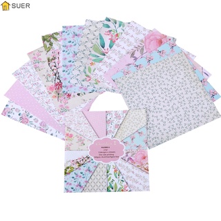 SUER Photo Album Decor Cardstock Paper Pad Craft Paper Lovely Garden Scrapbook Paper Cardmaking Paper for Card Making,Gift Wrapping Single-sided Patterns Scrapbooking Paper Printing Decorative Paper 24 Sheets Floral Spring Themed