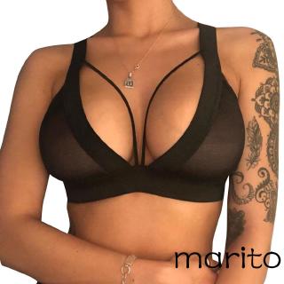 Top/brasier Sexy para mujer con color sólido/diseño hueco/sin varillas/inalámbrico/inalámbrico/bajo (1)