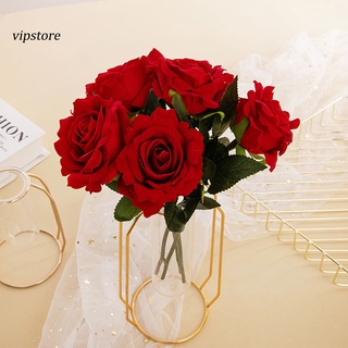 [vip] flores de tela artificial ligera colorfast natural artificial rosa flor exquisita para el hogar
