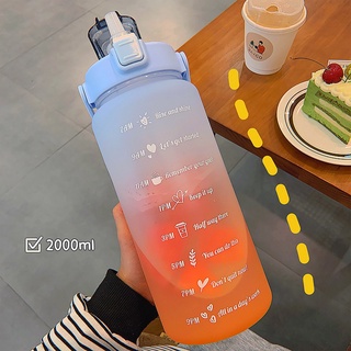 Botella De Agua Motivacional De 2 L Con Plástico Grande Para Gimnasio , Oficina/Entrenamiento (9)