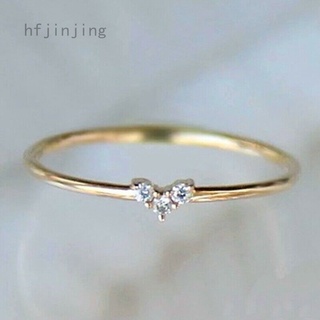 Hfjinjing anillo de oro de 14 quilates de piedra roja en forma de corazón anillos de diamantes mujeres pequeño Simple lindo anillo