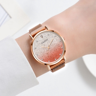 J&L delicado reloj de cuarzo de aleación de cristal colorido Metal imán hebilla correa de malla reloj de pulsera para las mujeres (4)