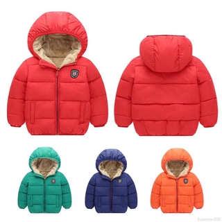 [Superstar] 2-7T niños niños invierno caliente bebé niño niña de manga larga sudadera con capucha chamarra ropa de abrigo ropa