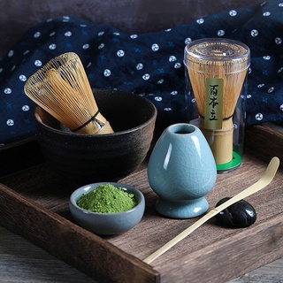 Set de té Matcha batidor (Chasen), cuchara de té y cuchara (Chashaku) Matcha juego de té accesorios de bambú (2)