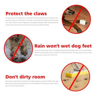 TODO1 4pcs With Velvet Warm Dog Shoes Thick Rain Snow Boots Pet Shoes Small Cats Winter Waterproof Anti-slip Puppy Socks Footwear/Multicolor (3)