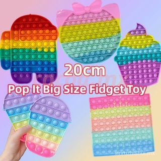 🙌 20 cm: juguete sensorial de burbujas grande Pop It Push OCSw
