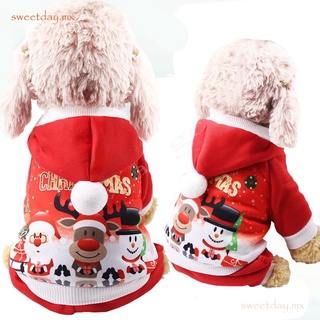 mascota disfraz de navidad rojo sudadera con capucha alce muñeco de nieve suave cálido y cómodo mascotas suministros