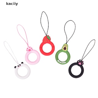 kaciiy 3d de dibujos animados anti-pérdida universal teléfono corto cordón de silicona colgante anillo correa mx