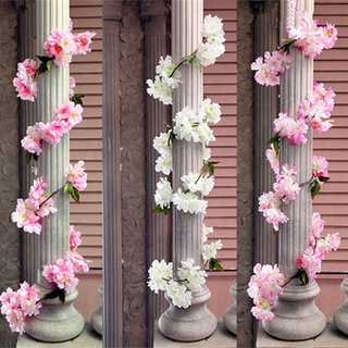 edwin 230cm flores vides falsas flor arco diseño decoración flores de cerezo artificial diy guirnalda flor ratán sakura boda fiesta suministros decoración del hogar/multicolor (2)