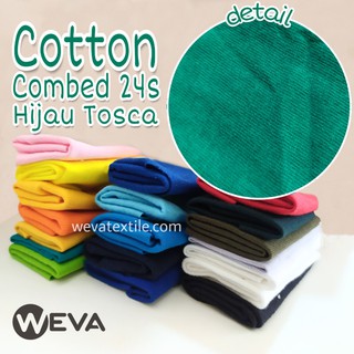 COTTON COMBED 24S peinado tela de algodón plus RIB Tosca verde T-Shirt Material