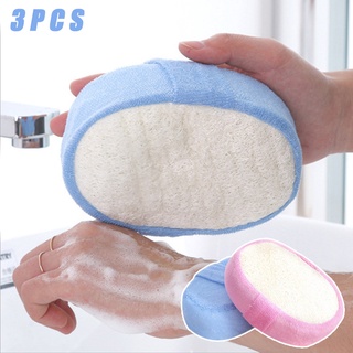 3 Pcs Bath Shower Brushes Sponge Loofah SPA Exfoliator Body Cleaning Scrub Pads
