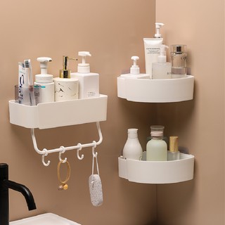 Estante de inodoro para baño montado en la pared perforado gratis estante de almacenamiento con gancho inodoro baño cocina esquina