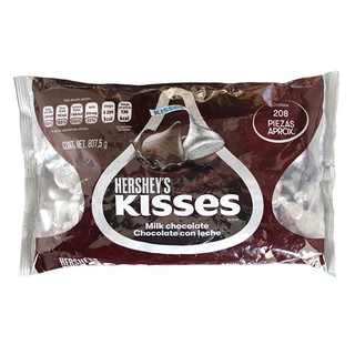 Chocolate kisses gotita plateada leche Hersheys Bolsa de 850 g