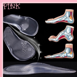 PINK1 3/4 Half Unisex Plantillas Deporte Orthopedic El gel de silicona Soporte para el arco High Heel Pad Nuevo Cojin Insertos para calzado